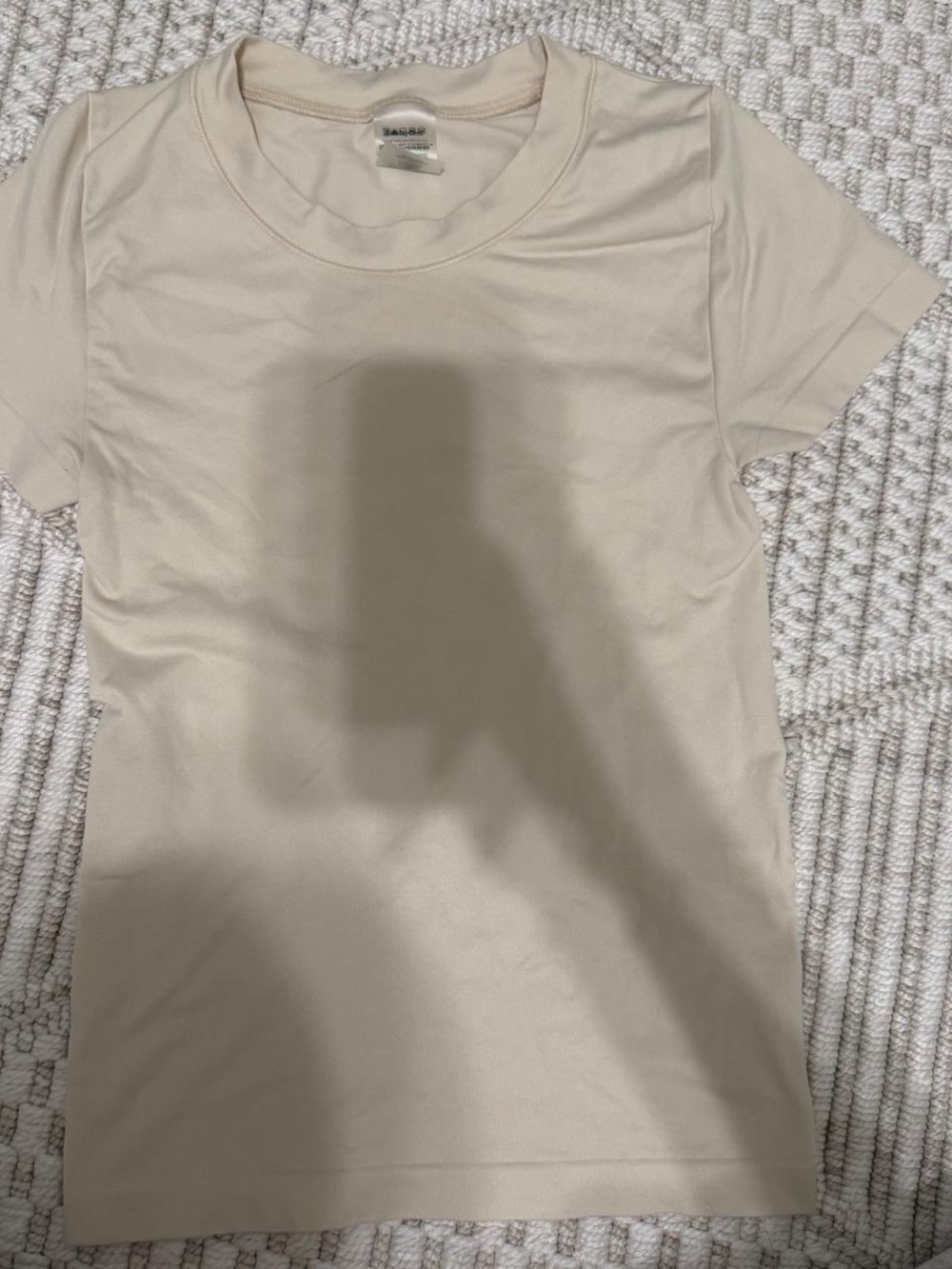 Aritzia Short Sleeve Crewneck Tee in Light Beige